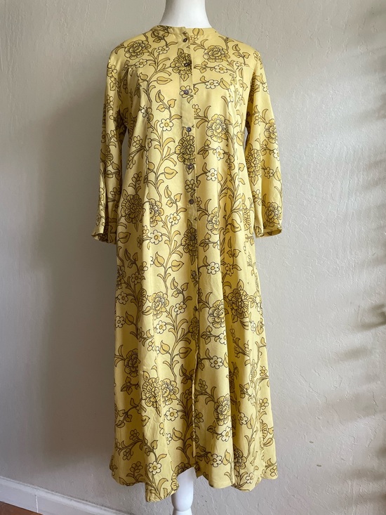 Utsa Dresses & Skirts - Pastel yellow floral tunic kurta dress